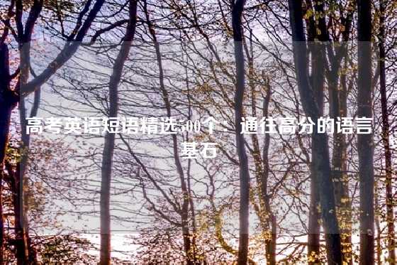 高考英语短语精选500个：通往高分的语言基石