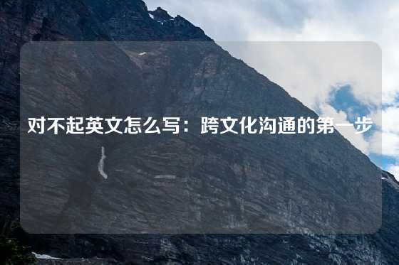 对不起英文怎么写:跨文化沟通的第一步