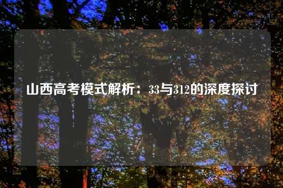 山西高考模式解析：33与312的深度探讨