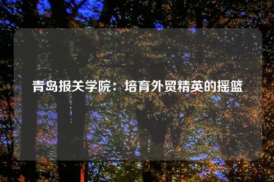 青岛报关学院：培育外贸精英的摇篮