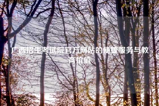 广西招生考试院官方网站的便捷服务与教育价值